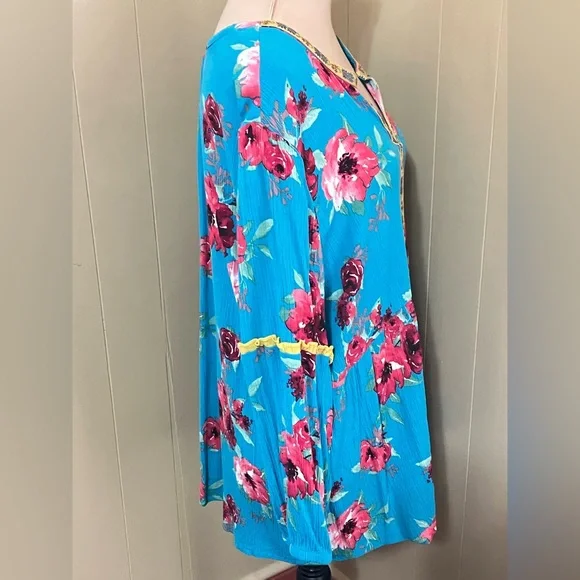The Pioneer Woman XXL Embroidered Babydoll Floral Blouse Cottagecore Boho Spring - Picture 8 of 11